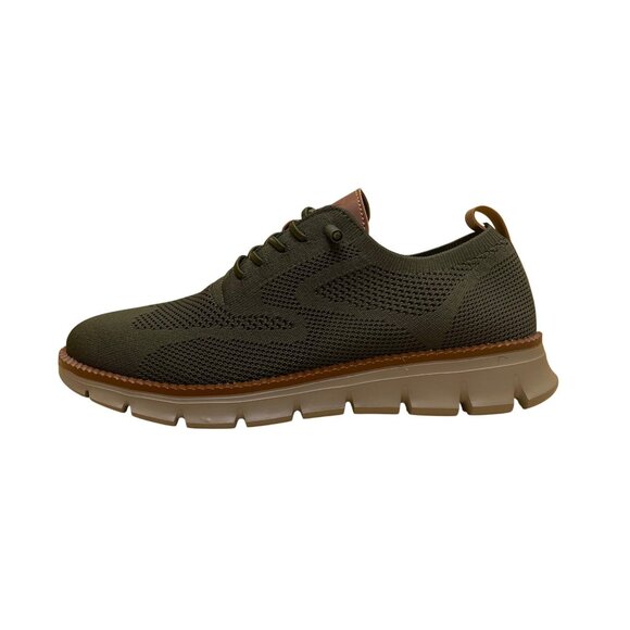 Leisure Men’s Green & Brown Knitted Mesh Lace-Up Casual Oxford Shoes Size US8 main image 6